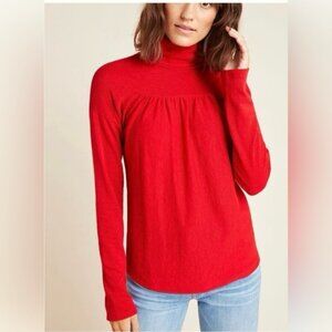 Maeve by Anthropologie Mariah Red Turtleneck Extra Small